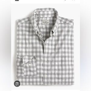 J. Crew Gray Gingham Casual Button Down Shirt